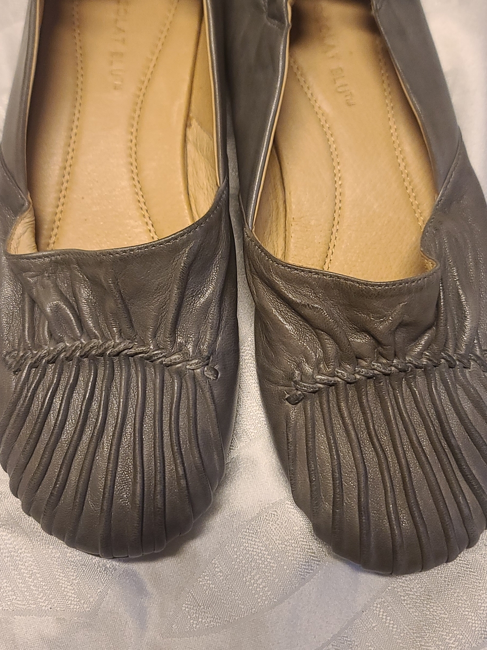 Chocolat Blu Black Leather Fringe Slip-On Flats